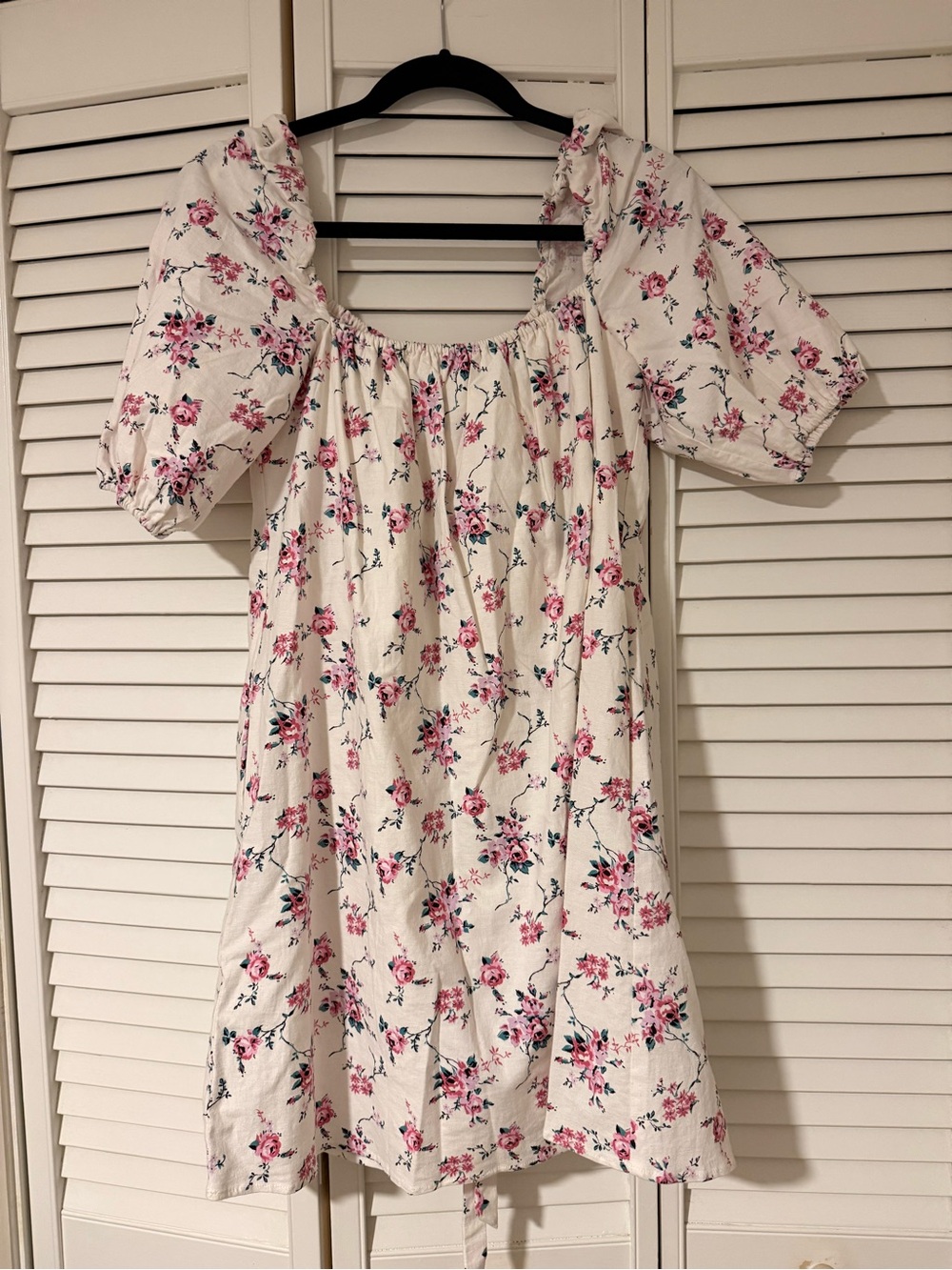 LPA Cream Mini Dress with Pink Floral Print